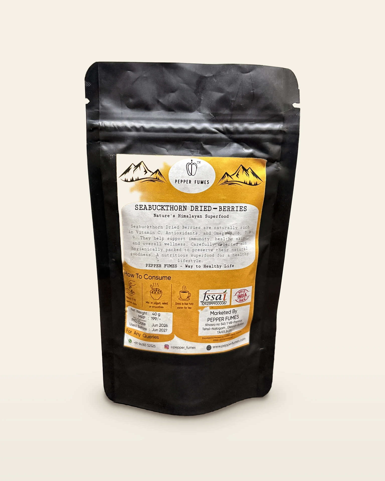 Seabuckthorn Dried Berries 40 g - photo 3
